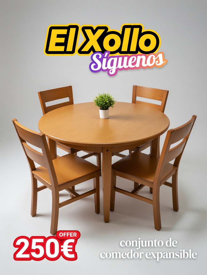 conjunto de comedor expansible