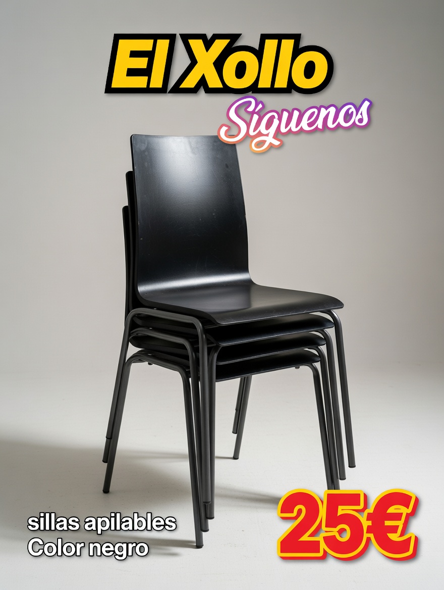 sillas apilables Color negro