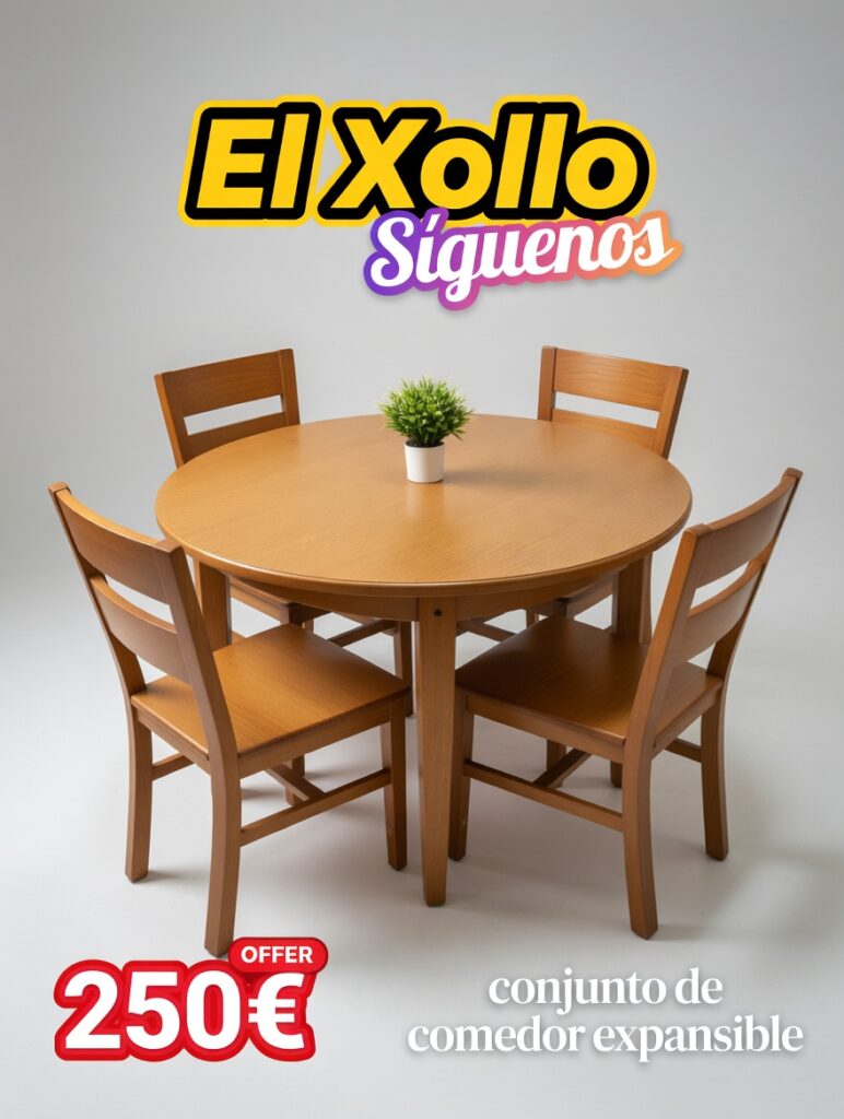 conjunto de comedor expansible