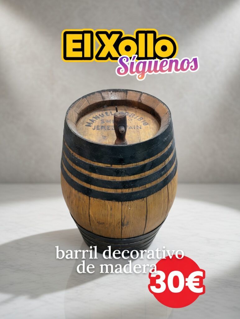 barril decorativo de madera