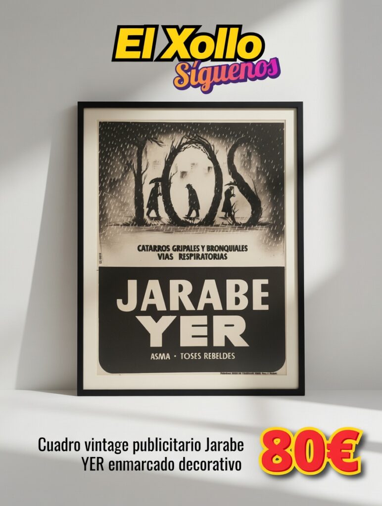 Cuadro vintage publicitario Jarabe YER enmarcado decorativo