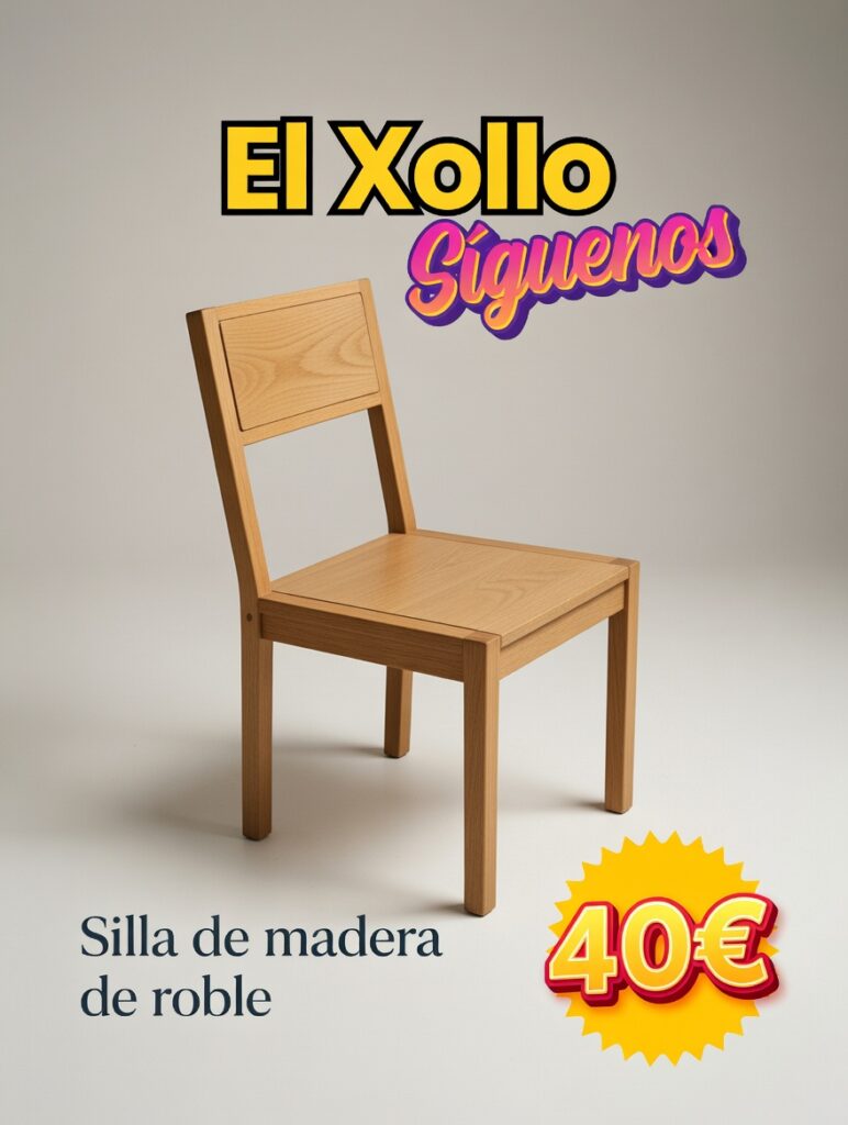 Silla de madera de roble
