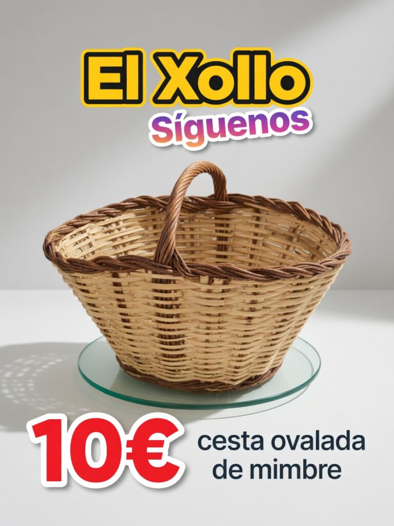 cesta ovalada de mimbre